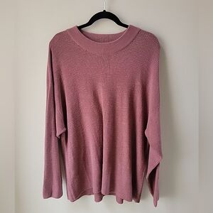 Free People Beach‎ Soft Ribbed Knit Top Womens Medium Mockneck Pullover Sweater